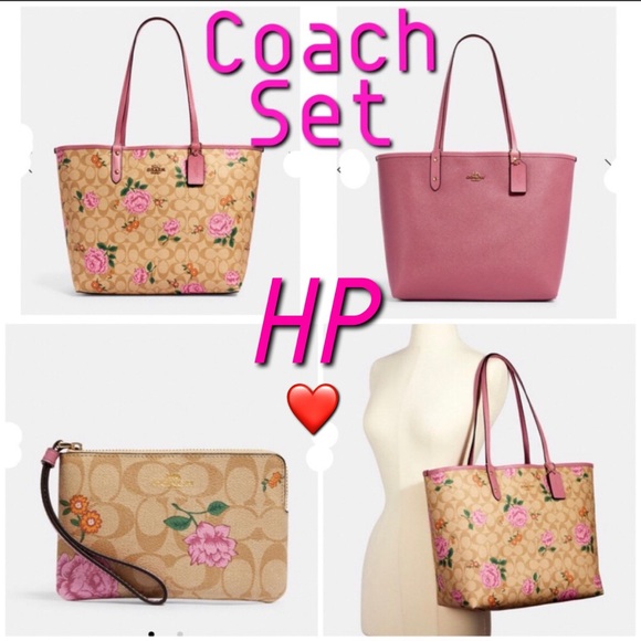 Coach Handbags - Coach reversible city tote & Wristlet Set